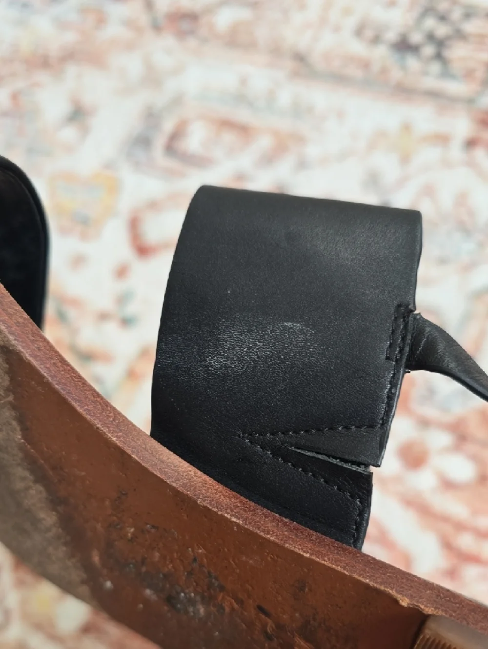 Tory Burch Black Leather Logo Slide Sandals with Slingback - Picture 7 of 7